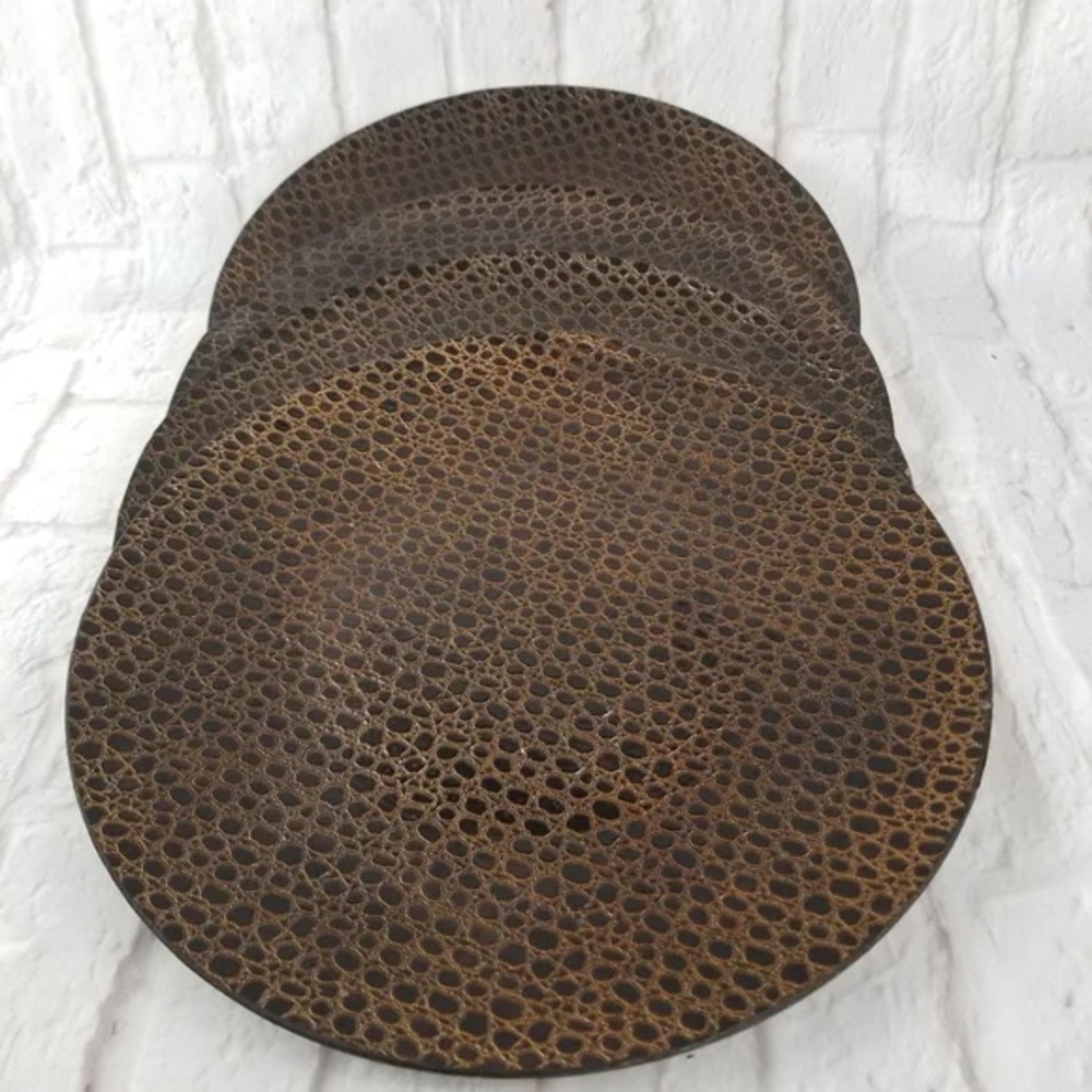 Plate Chargers Set of 6 Copper Brown - Picture 5 of 7